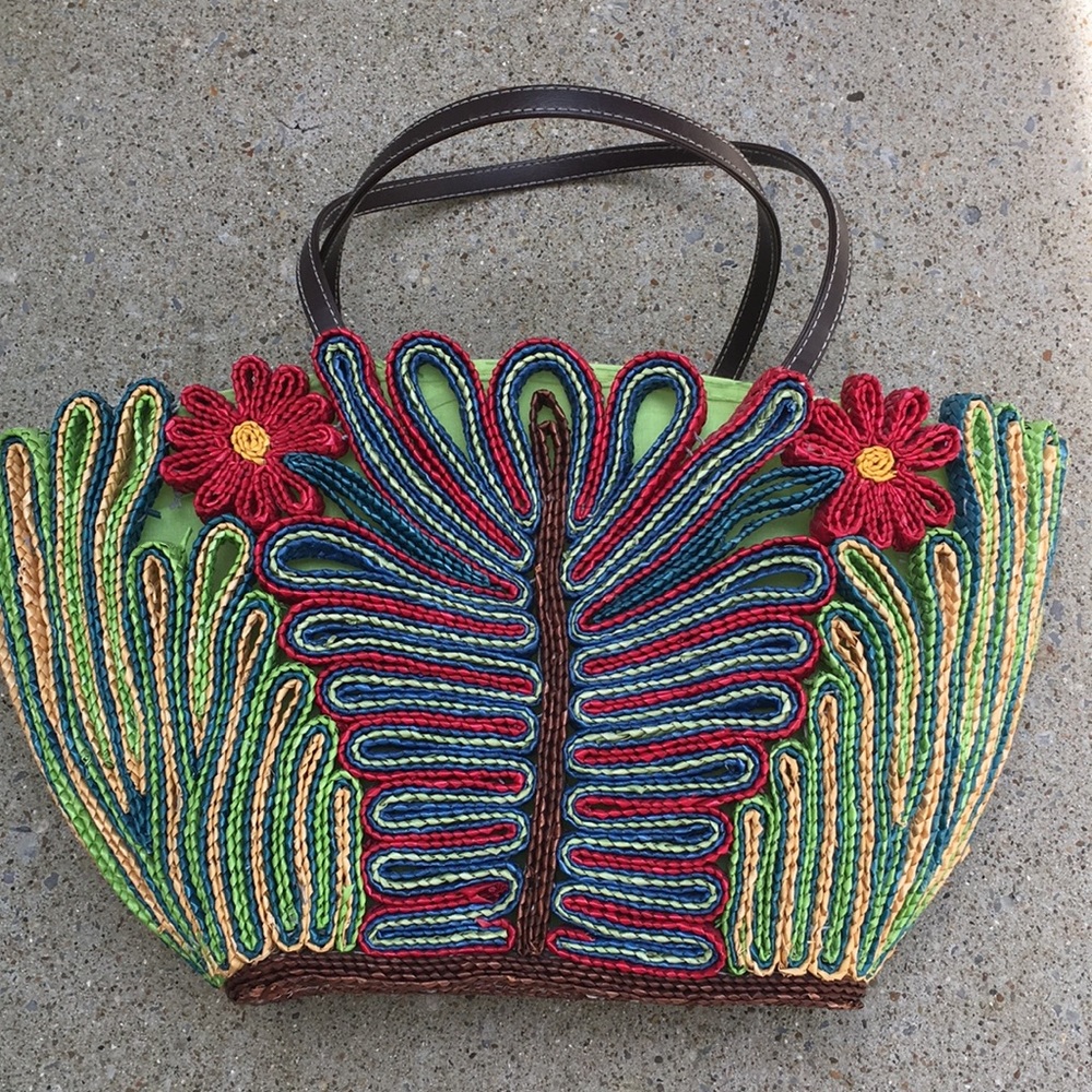 Colorful straw bag